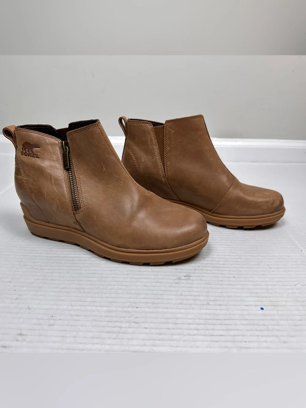 Sorel Evie II Zip Booties – Size US 9.0 | Velvet Tan Waterproof Ankle Boots
